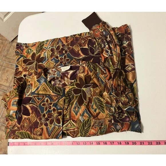 Cherokee Women’s Medium Floral Boho Button Up Jacket Scrub Top Long Sleeve - Picture 5 of 6